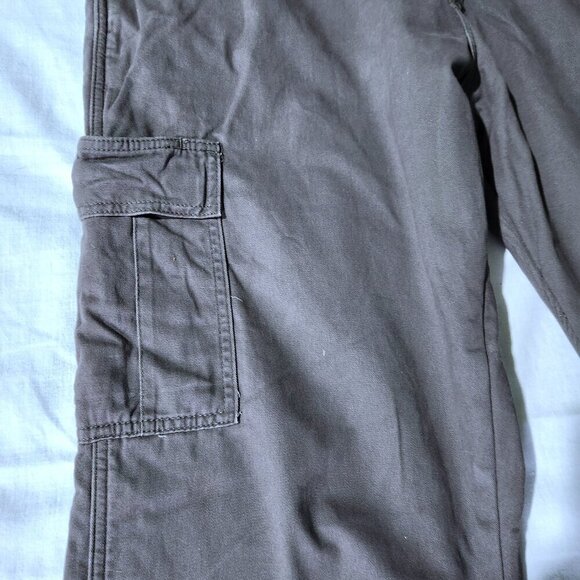 Wrangler Pants Mens 38 x 32 Authentics Fleece lined Cargo Brown Cotton Pants - Picture 6 of 11